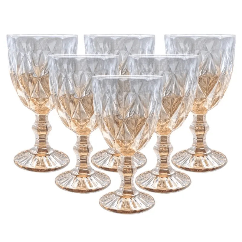 Jogo De Taças Luxx Ellegance 300ml 6 Und Cristal Meia Cor Metalizado