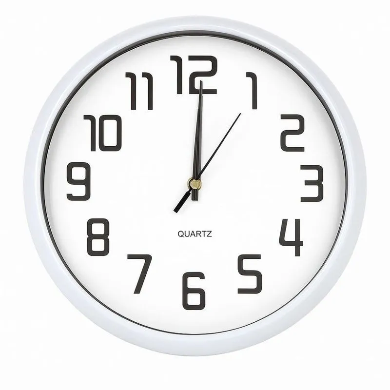 Relógio De Parede Redondo Vintage Branco 30 Cm Silencioso Com Números Grandes Fácil Leitura Para Cozinha E Escritório