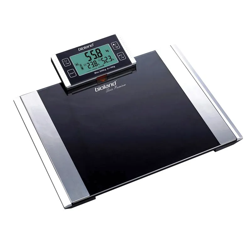 Balança Digital Bioland EF934 Suporta até 200Kg Preta e Prata