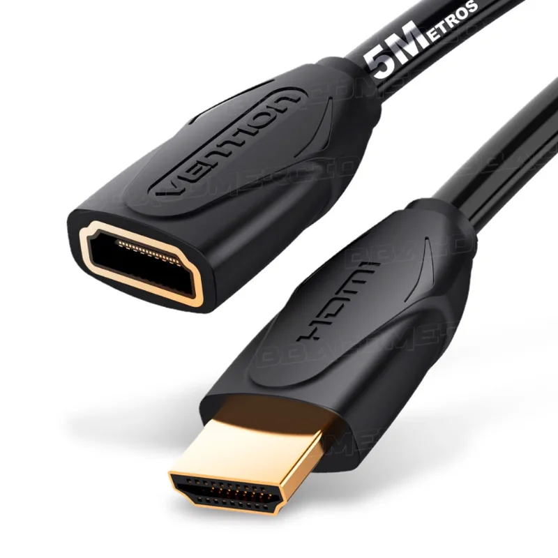 Cabo Adaptador Extensor hdmi 2.0 Macho Fêmea 4K 5M Vention