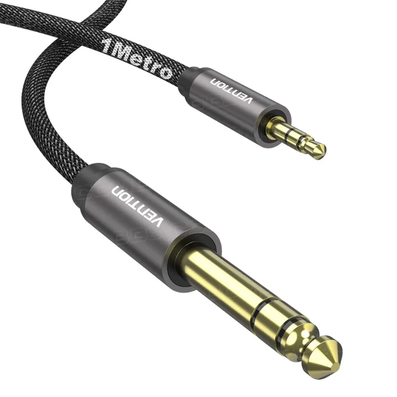 Cabo Extensor P10 (6.5mm) X P3 (3,5mm) Guitarra Violão Um 1m