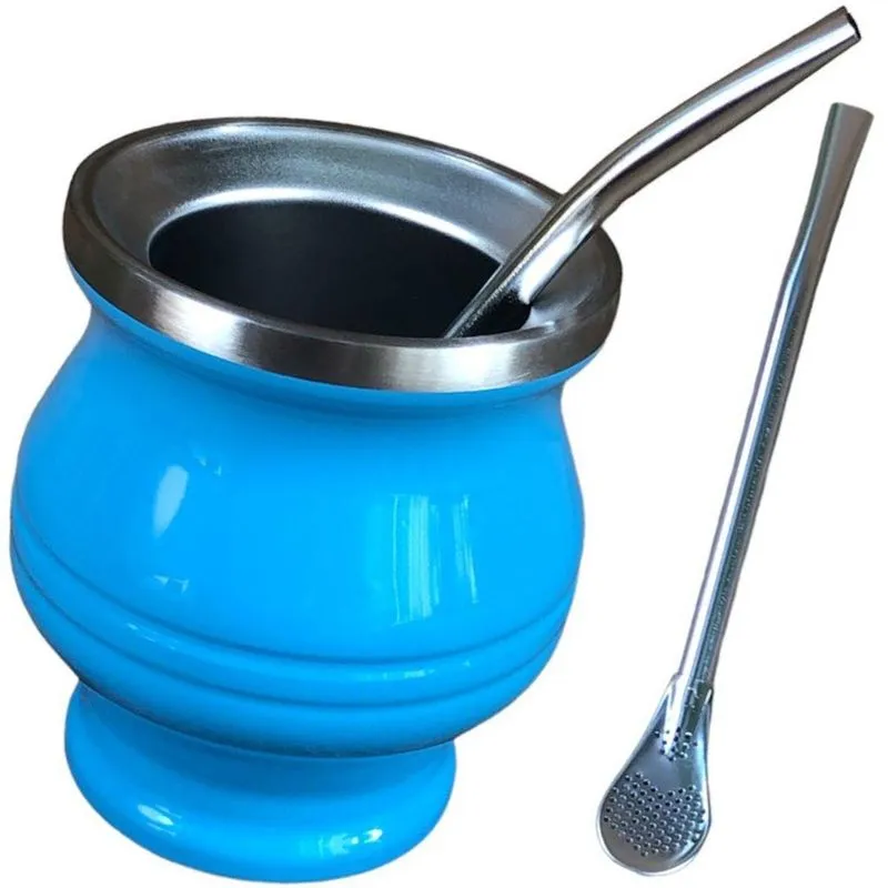 Cuia Terere Chimarrão Térmica Copo Inox Mate Bomba Canudo