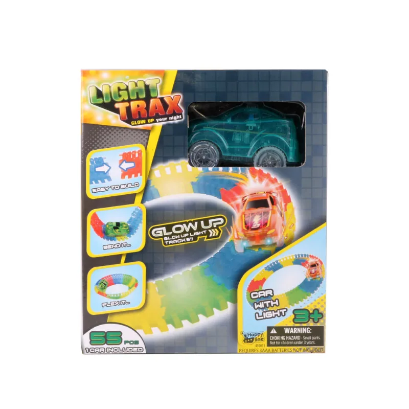 Pista Flexible 55 Piezas Con Auto