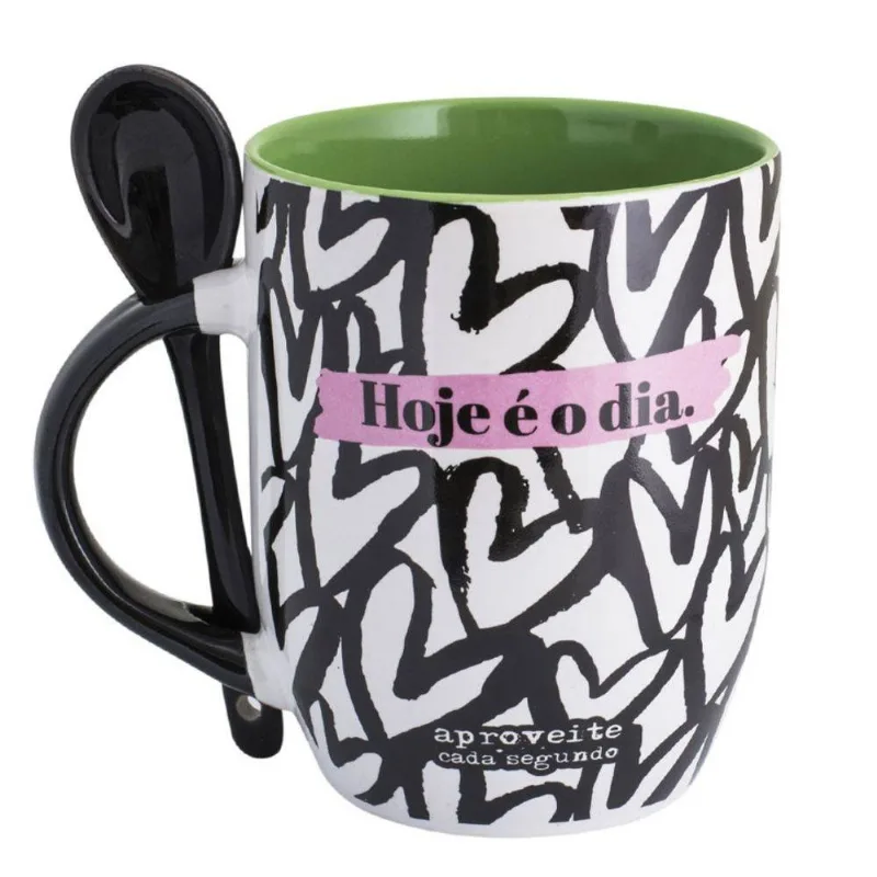 Caneca com Colher - Aproveite Cada Segundo