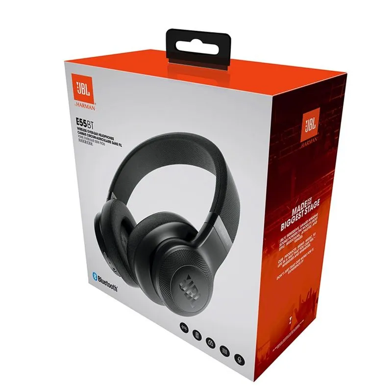 Fone de Ouvido Bluetooth - c/ Mic - JBL E55 - Preto - JBLE55BTQEBLK