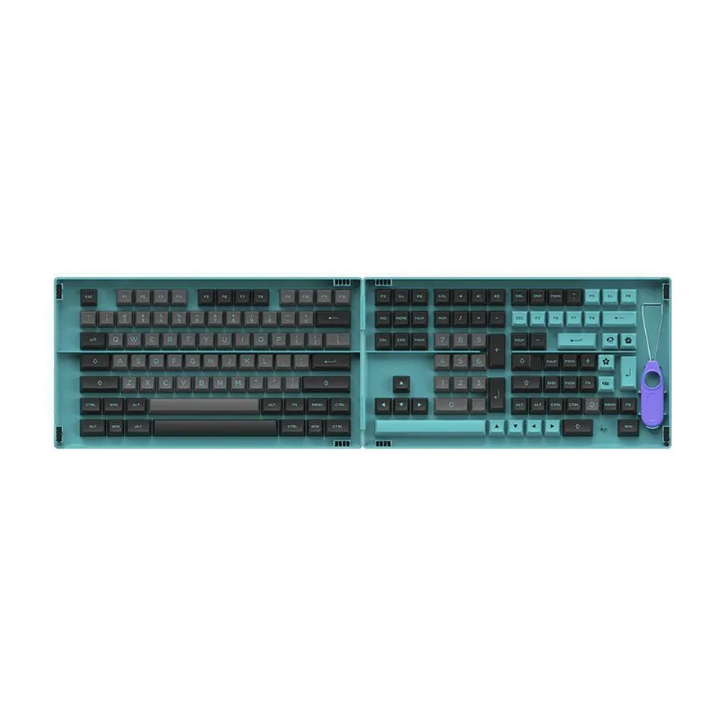 Keycaps Akko Asa Pbt Double Shot Kit 197 Teclas Black Cyan