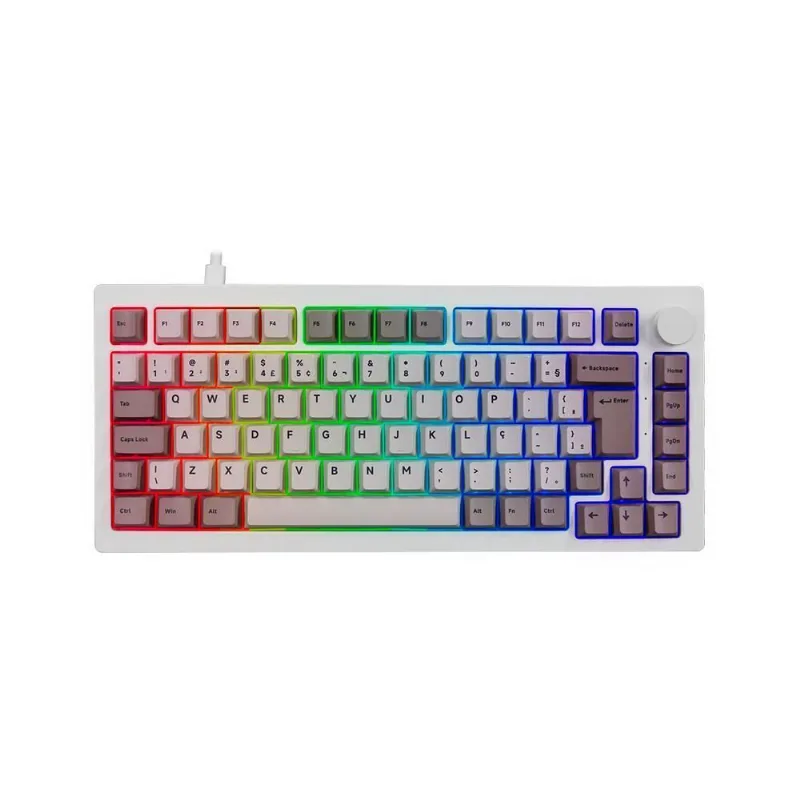 Teclado Akko 5075S Steam Engine Switch Cream Blue Pro Abnt2