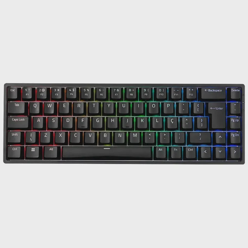 Teclado mecanico USB gamer 3068B plus wireless switch pink akko preto