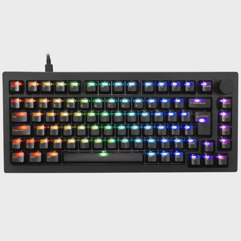 Teclado mecanico USB gamer 5075S switch cream blue V3 pro akko clear black