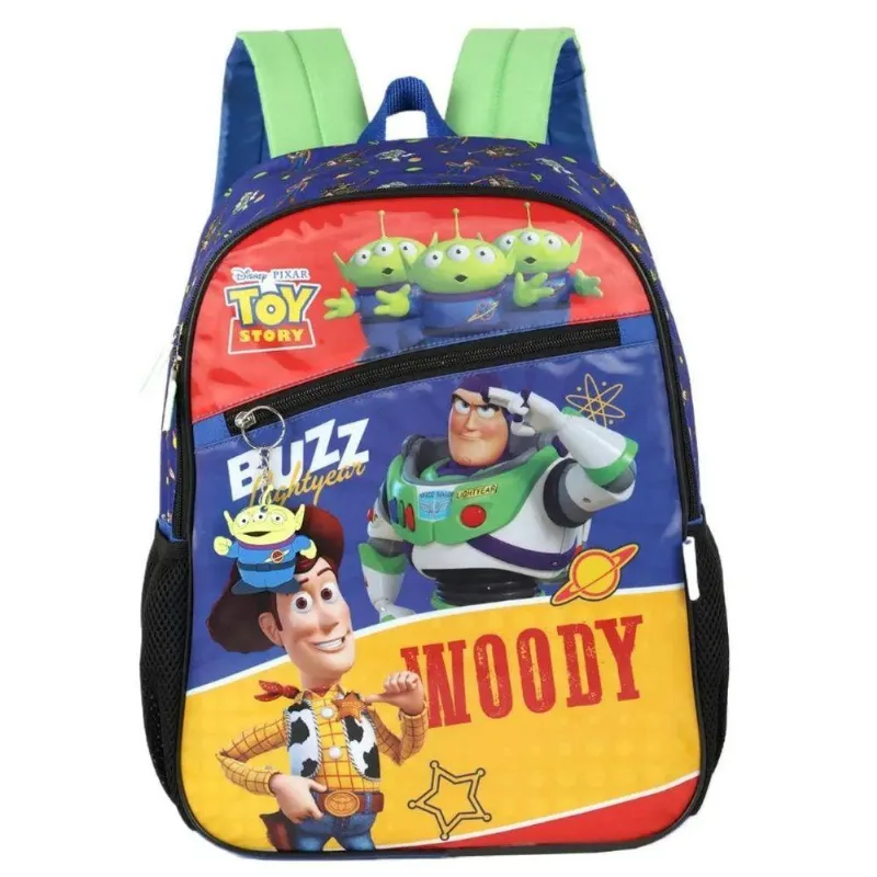 Mochila Infantil Luxcel Woody & Buzz Em Poliéster Branco Unissex 16l
