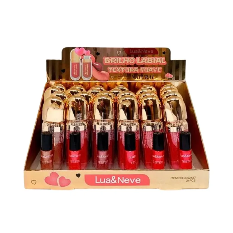 Brilho Labial Textura Suave C/24 Unid - Lua e Neve (LN02427)