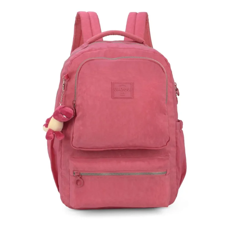 Mochila Juvenil Notebook Crinkle Up4You Luxcel MJ48985UP Vermelho