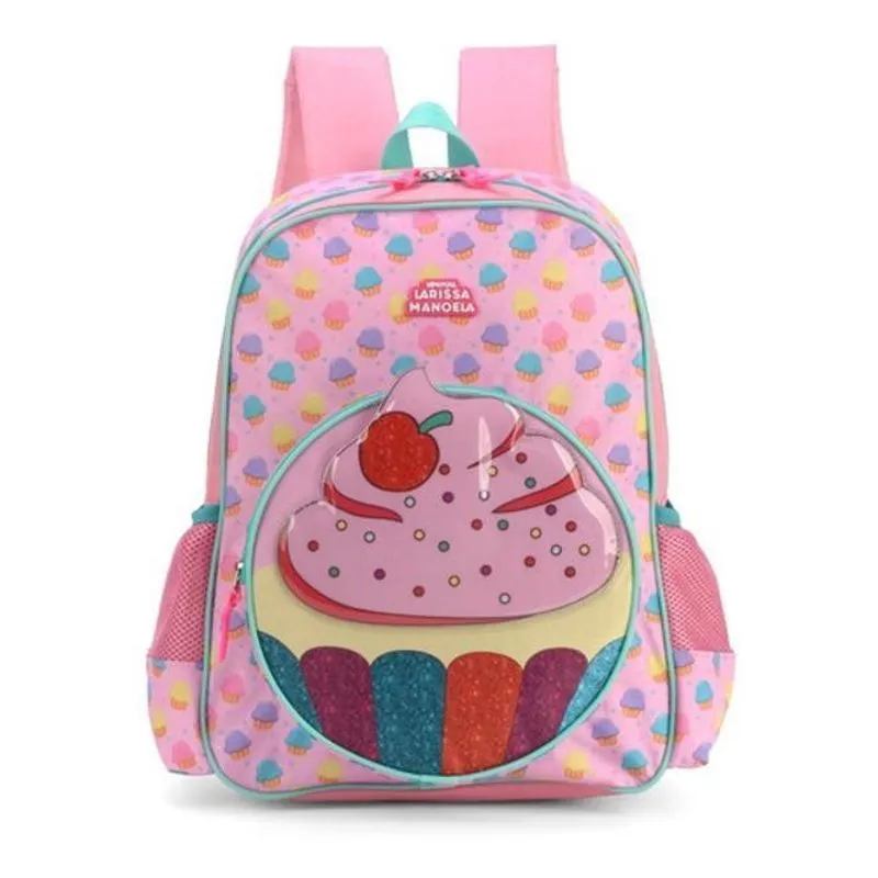 Mochila Infantil Larissa Manoela Unicórnio Arco Íris - Rosa