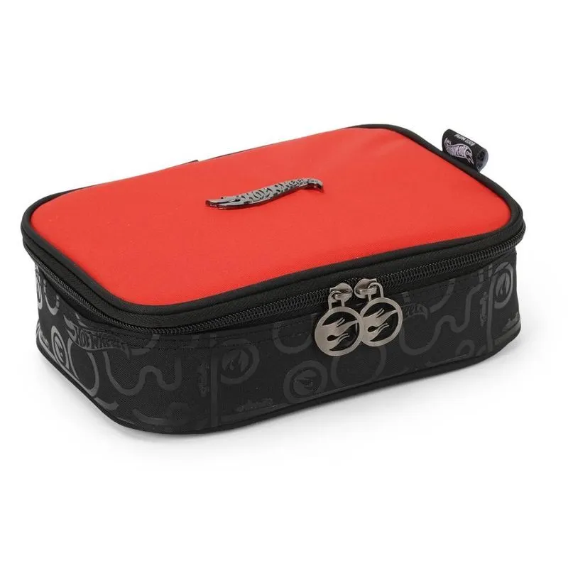 Estojo Box 100 Pens Oficial Hot Wheels Luxcel Vermelho