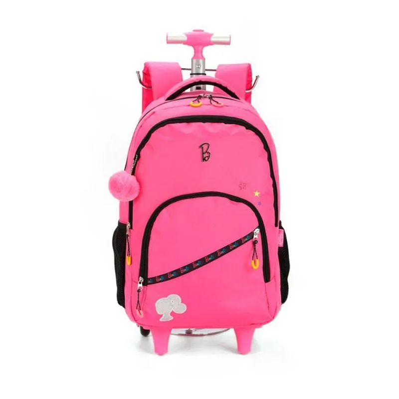 Mochila Rodinhas Para Laptop Barbie Estrelas Rosa Luxcel