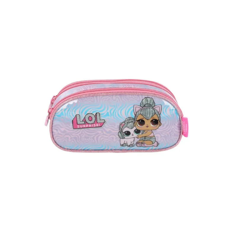 Estojo Escolar Infantil Triplo Lol Surprise Luxcel EI41195LO Lilas