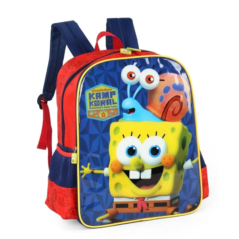 Mochila Escolar Infantil Bob Esponja Kamp Koral Vermelho
