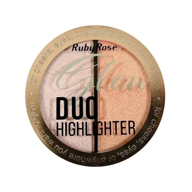Iluminador Glow Duo Highlighter Golden Rose Ruby Rose 10g