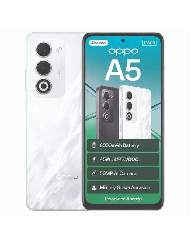 Oppo A5 4GB + 128GB 4G Cellphone - White Vodacom / Dual Sim / No