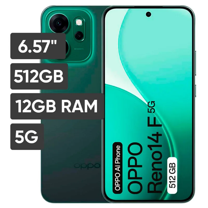 Smartphone OPPO Reno 14F 6.57" 12GB 512GB Verde Luminoso