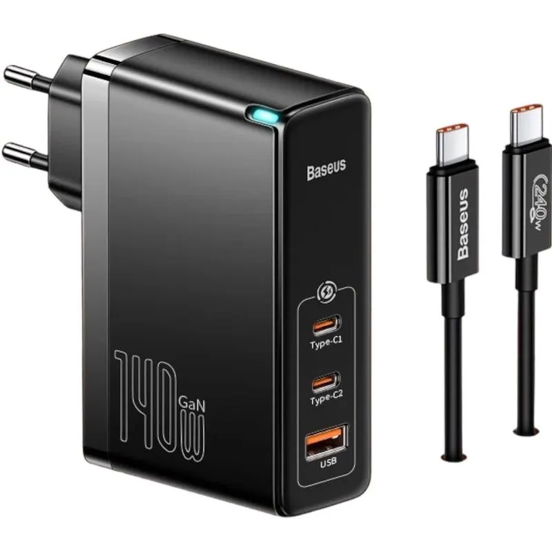Baseus Fonte Carregador Turbo 140w Gan Pro Usb / Tipo C