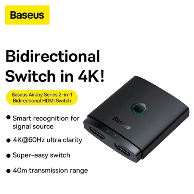 Conmutador HDMI 4K 60 Hz 2 en 1 bidireccional Baseus AirJoy - BS-OH113