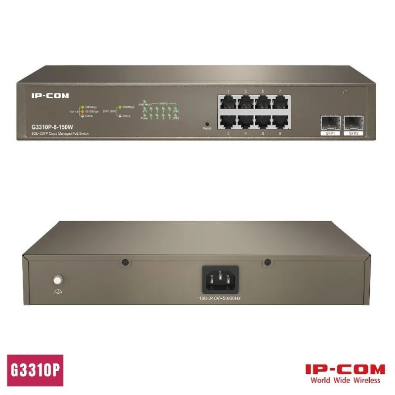 Switch Poe Gerenciável Em Nuvem 8 Portas L2 + 2 Portas Sfp