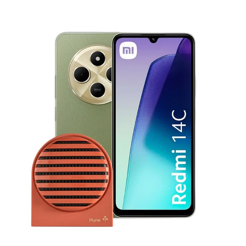 Celular REDMI 14C 4+256gb Sage Green MZB0JDPAR + Parlante BT HUNE - Corteza-#COMBO#-