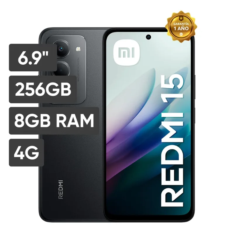 Smartphone XIAOMI Redmi 15 6.9" 8GB 256GB 50MP Negro