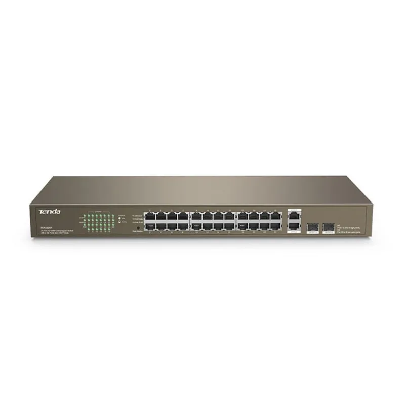 Switch Tenda 24 Portas 10/100 Mbps Fast Ethernet com 2 Portas Gigabit +2SFP - TEF1026F
