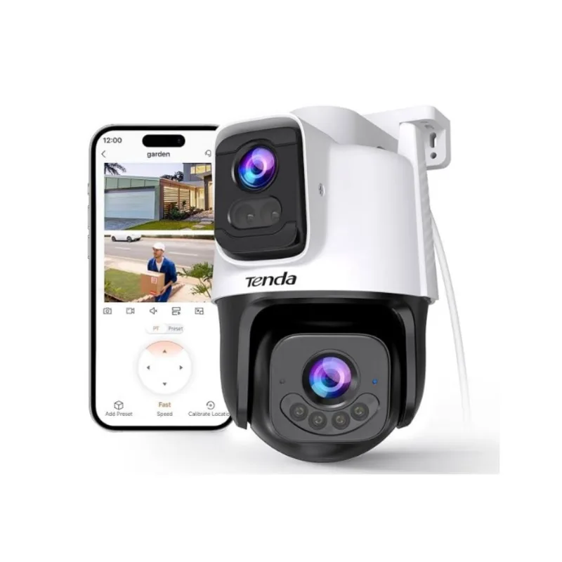 Cámara de seguridad WiFi 6 Doble lente Panorámico seguimiento automático Full Color CH9 Tenda