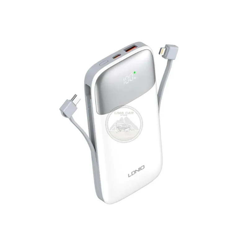 Power Bank 10000 mAh 22.5w Ldnio con 2 Cables