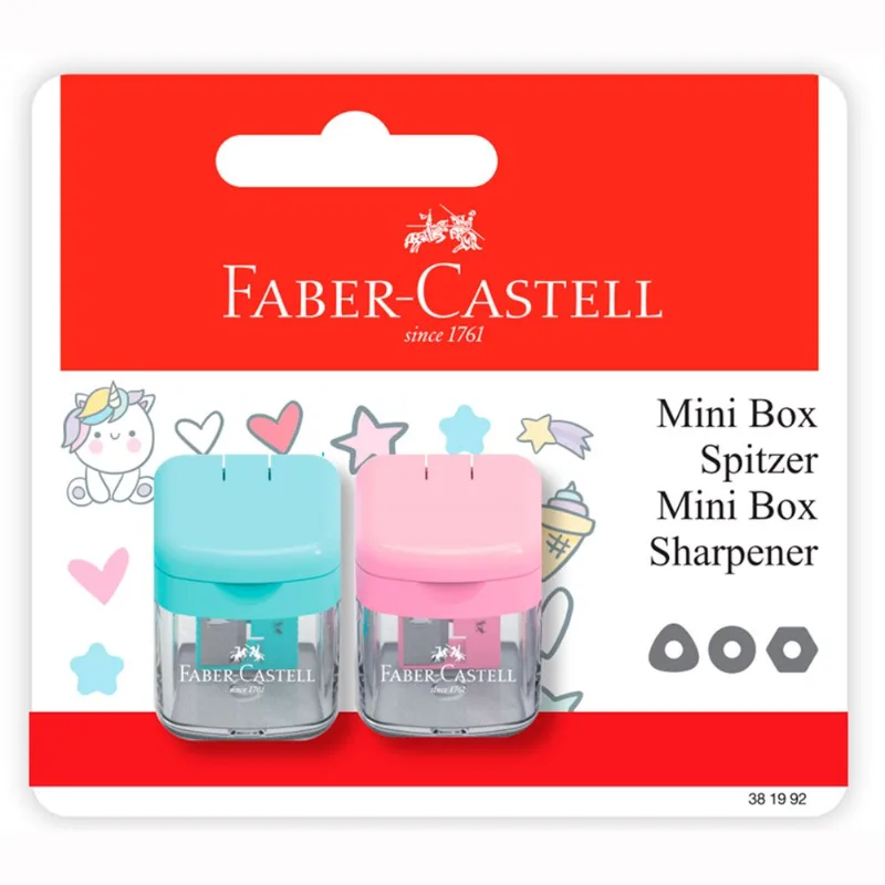 Sacapuntas Faber-Castell Minibox Colores Pastel