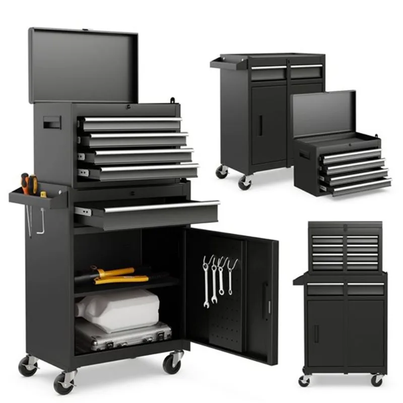 Costway Tool Chest Combo 5-Drawer in Steel with Ball-Bearing System 11 W x 40.5-in H - Black