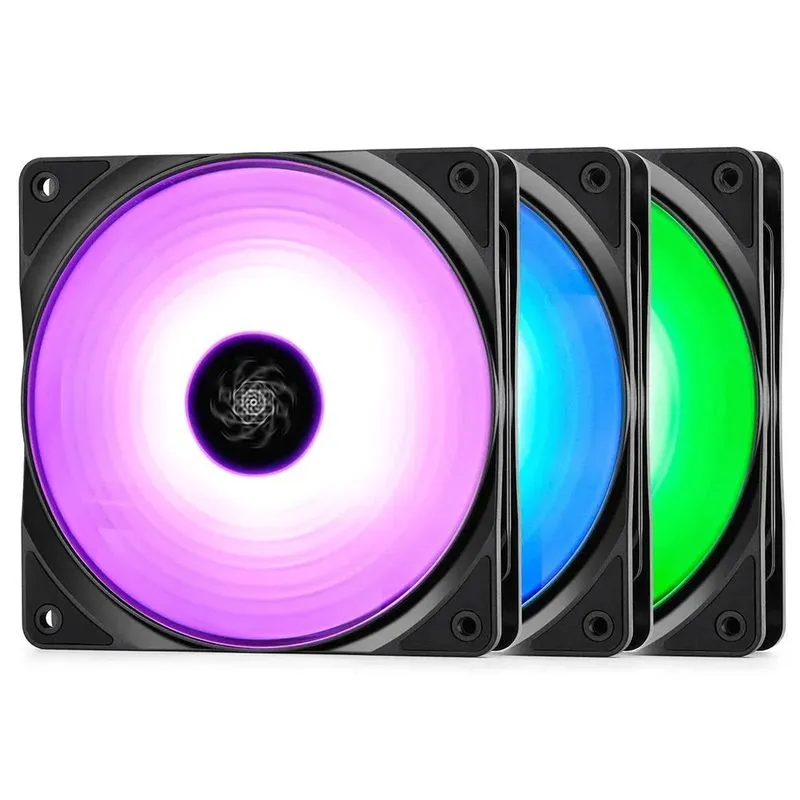 Cooler Gabinete 120mm Deepcool RF 120 RGB (pack com 3) - DP-FRGB-RF120-3C