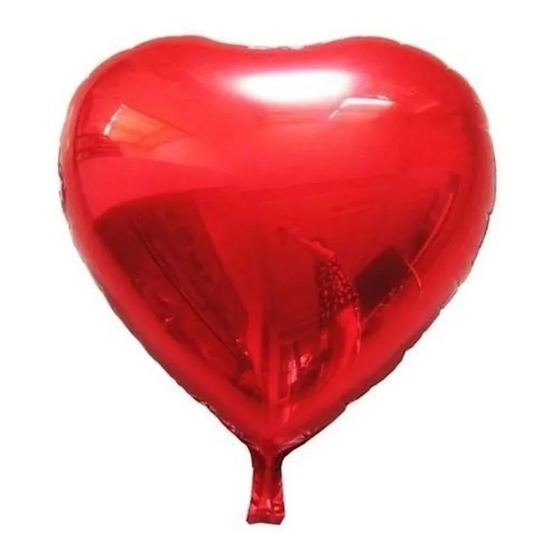Kit 2 Balões Metalizado Formato De Coração Balão 90cm Kriat