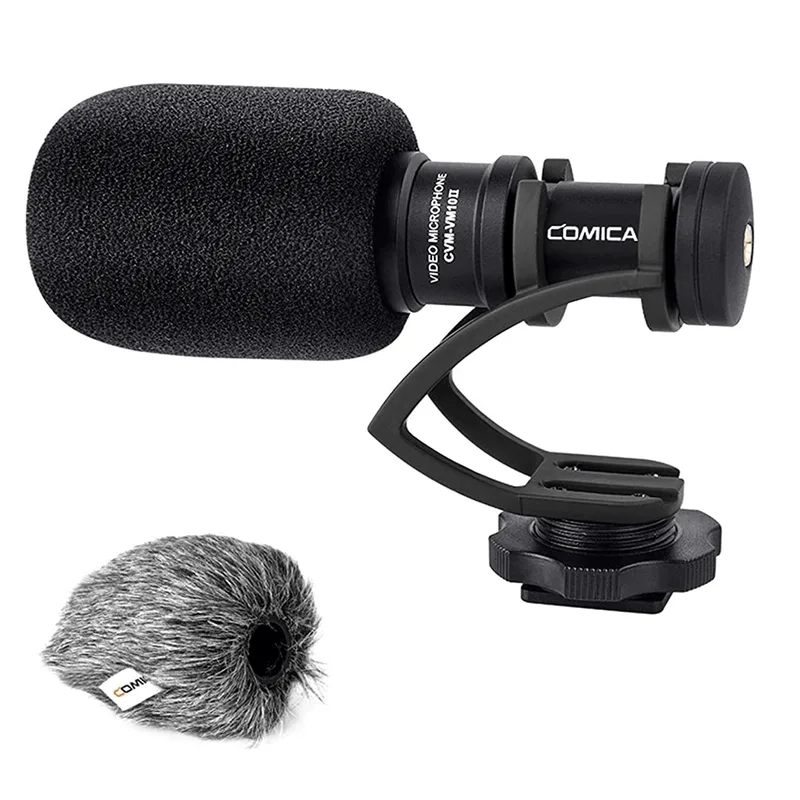 Microfone Shotgun Mini Comica CVM-VM10 II Direcional Compacto (Preto)