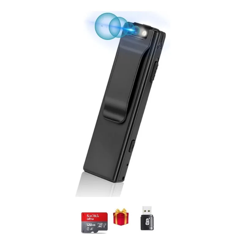Mini Câmera HD A3 Filmadora Policia Externa Corpo 1080p gira 90° Magnética 128gb No Brasil