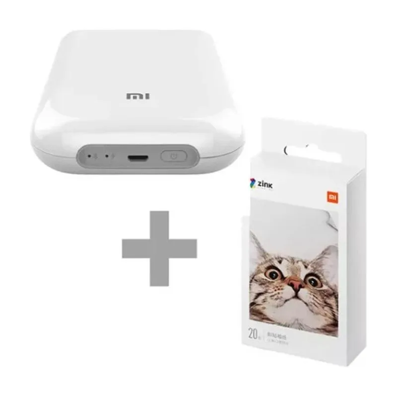 Mini Impressora Portátil Xiaomi Com Refil Papel Fotográfico