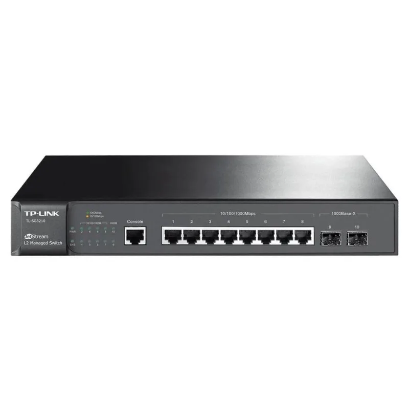Switch Gerenciável L2 TL-SG3210 Com 8 Portas Gigabit E 2 Slots SFP TP-