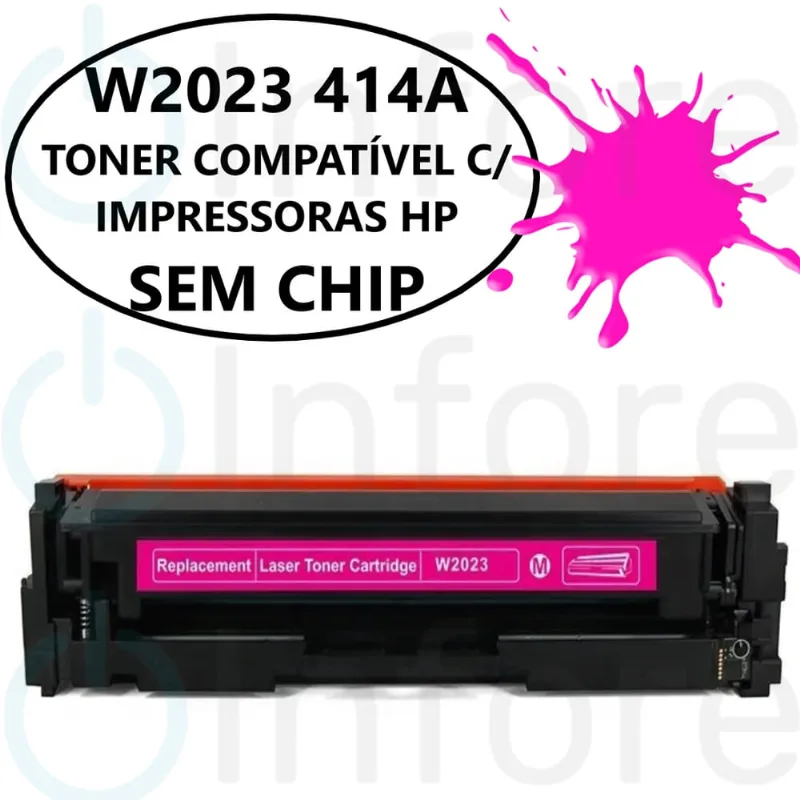Toner Cf414a W2023 414a Magenta Compatível M454DW M454DN mfp M479FDW mfp M479DW mfp M479FDN Sem Chip