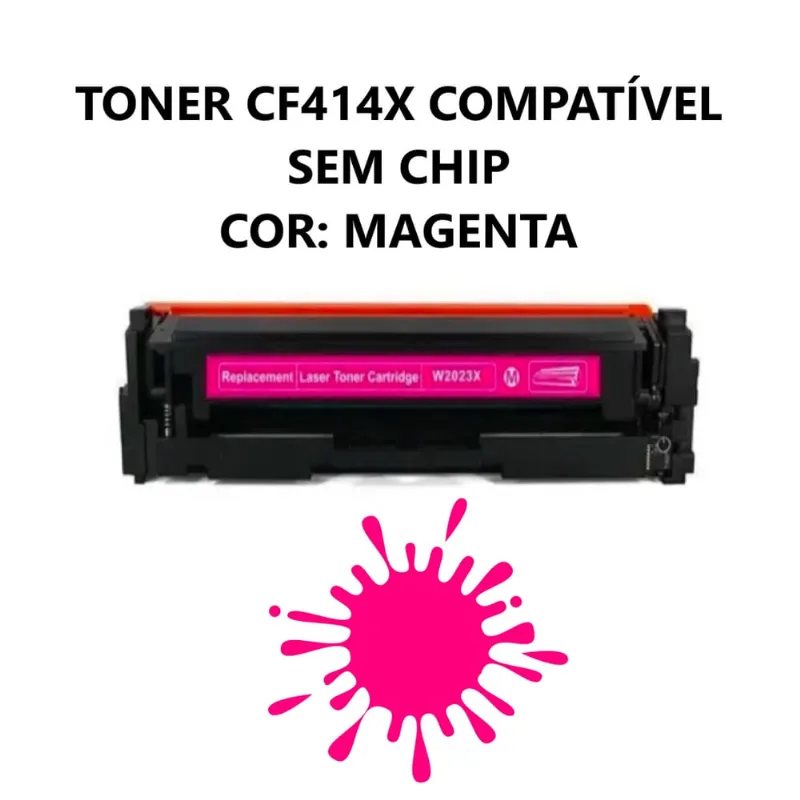 Toner W2023X Sem chip Compatível M454DW M454DN M479FDW M479DW Magenta cf414x