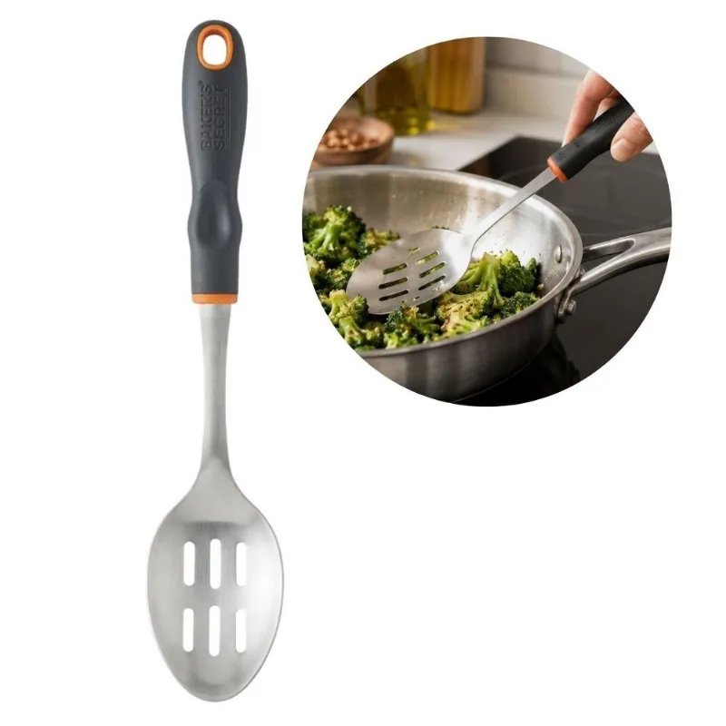 Colher Perfurada em Inox Alça Cozinha 35cm Baker's Secret