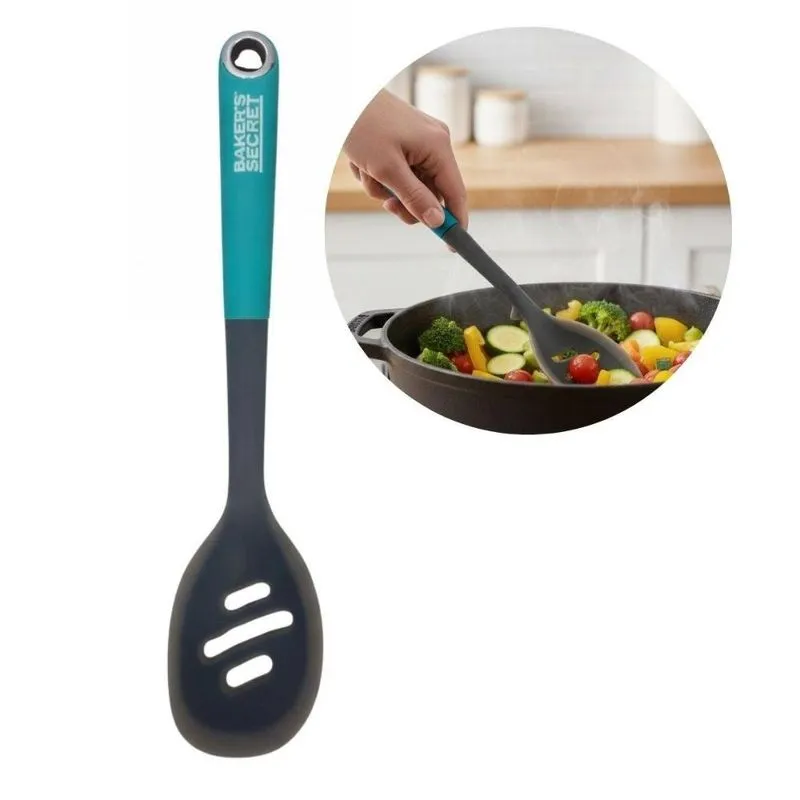 Colher Perfurada Legumes Cozinha Polibutileno Silicone 32cm