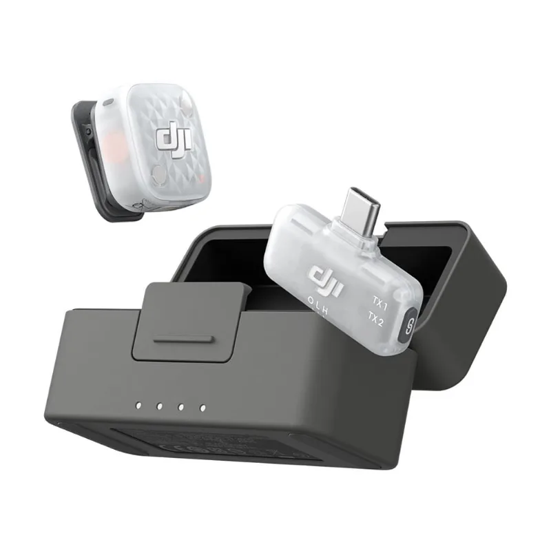 Mic Mini 2S DJI (1 TX + 1 RX Móvil Para Celulares USB-C + Estuche De Carga), Cancelación De Ruido Con IA