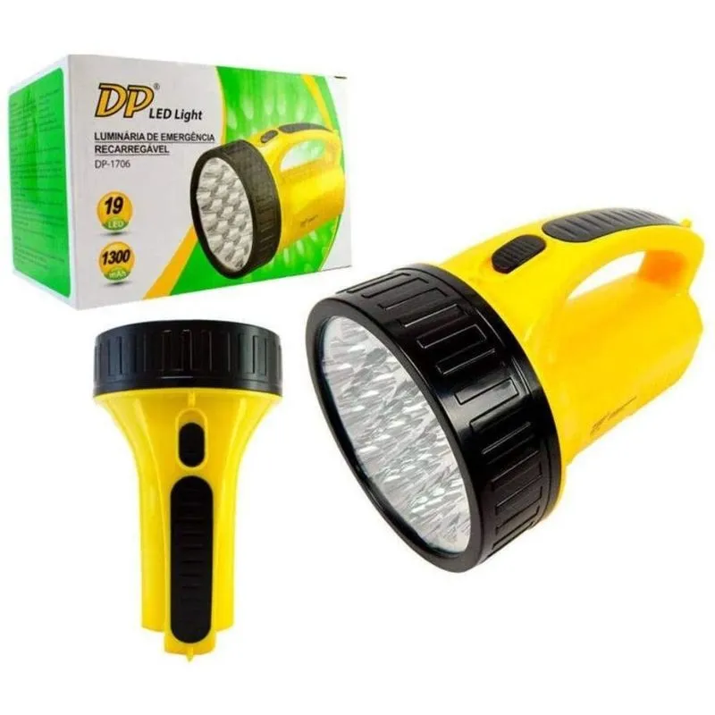 Lanterna LED Holofote Com 19 Leds - Recarregável Bi-Volt