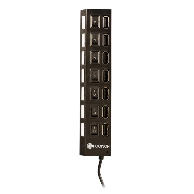 Hub 7 Portas USB 2.0 com Chaves Individuais HUB-007 - Hoopson