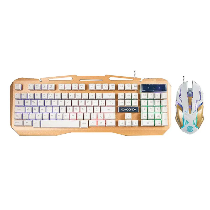 Teclado com Mouse USB Hoopson Gamming TPC-054 Dourado