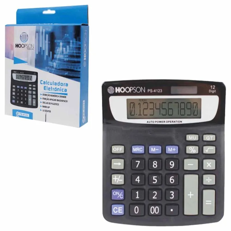 Calculadora Mesa 12 Digitos PS-4123 Hoopson - UN