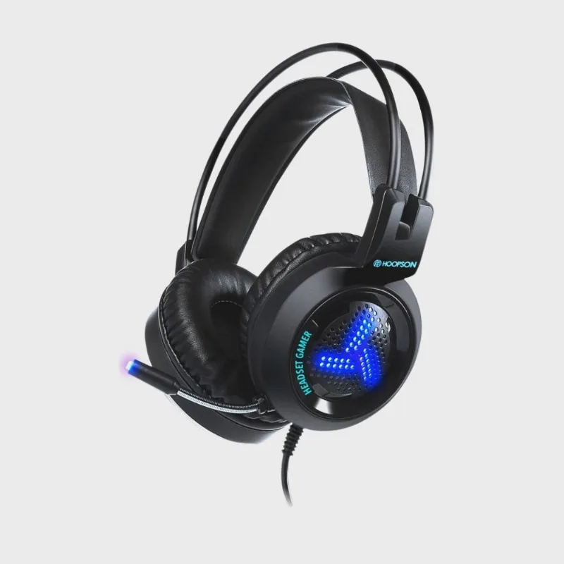 Headset gamer hoopson c/ LED USB F-100-AZ